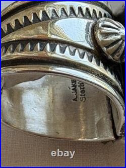 Native- A. Jake- Sonoran Gold Ring. Solid 925 Sterling Silver- Sz 9