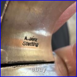 Native- A. Jake- Sonoran Gold Ring. Solid 925 Sterling Silver- Sz 9