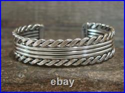 Native American 1/2 Navajo Indian Sterling Silver Bracelet Cuff Tahe