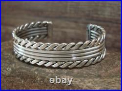 Native American 1/2 Navajo Indian Sterling Silver Bracelet Cuff Tahe