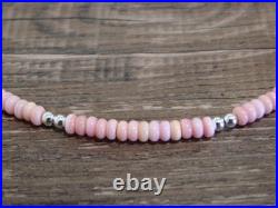 Native American 18 Sterling Silver & Pink Conch Necklace by Joe