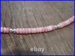 Native American 18 Sterling Silver & Pink Conch Necklace by Joe
