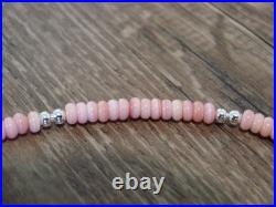 Native American 18 Sterling Silver & Pink Conch Necklace by Joe