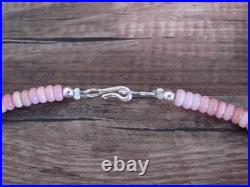 Native American 18 Sterling Silver & Pink Conch Necklace by Joe