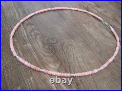 Native American 18 Sterling Silver & Pink Conch Necklace by Joe