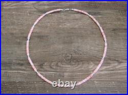 Native American 18 Sterling Silver & Pink Conch Necklace by Joe