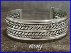 Native American 3/4 Navajo Indian Sterling Silver Bracelet Cuff Tahe