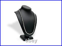 Native American 6mm Sterling Silver Navajo Pearls 24 Single Strand Necklace