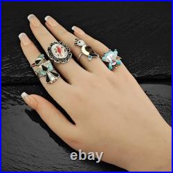 Native American Cardinal Ring Sterling Silver Sz 6 1/2