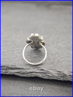 Native American Coral Turquoise Sterling Silver Ring Size 5.5