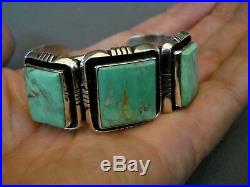 Native American Damele Turquoise Sterling Silver Cuff Bracelet HERMAN VANDEVER