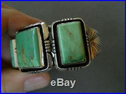 Native American Damele Turquoise Sterling Silver Cuff Bracelet HERMAN VANDEVER