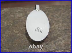 Native American Indian Sterling Silver & Turquoise Shadow Box Pendant Perry