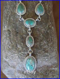 Native American Jewelry Turquoise Sterling Silver Necklace by Mark Barney
