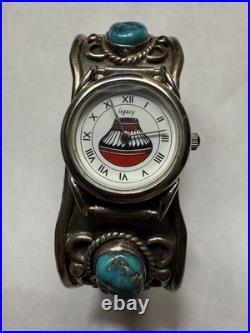 Native American Legacy Concho Sterling Silver Turquoise Watch