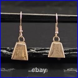 Native American MIL Bells Sterling Silver Hook Earrings