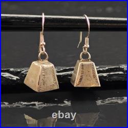 Native American MIL Bells Sterling Silver Hook Earrings