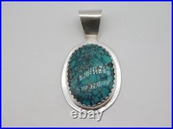 Native American Navajo Indian Sylvia Chee Sterling Silver Turquoise Pendant