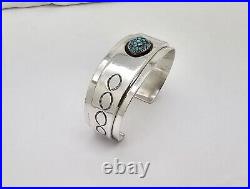 Native American Navajo Kee Joe Benally Sterling Silver Turquoise Cuff Bracelet