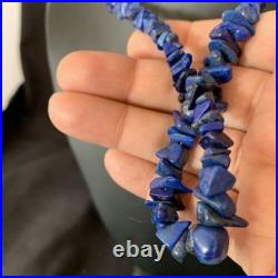 Native American Navajo Lapis Nuggets Necklace Sterling Silver 20 14412 Native American Navajo Lapis Nuggets Necklace Sterling Silver 20 14412