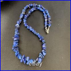 Native American Navajo Lapis Nuggets Necklace Sterling Silver 20 14412 Native American Navajo Lapis Nuggets Necklace Sterling Silver 20 14412