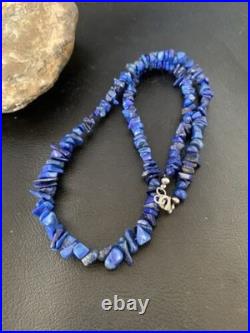 Native American Navajo Lapis Nuggets Necklace Sterling Silver 20 14412 Native American Navajo Lapis Nuggets Necklace Sterling Silver 20 14412