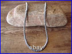 Native American Navajo Pearl Sterling Silver Saucer Bead 22 Necklace Jake