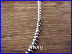 Native American Navajo Pearl Sterling Silver Saucer Bead 24 Necklace Jake