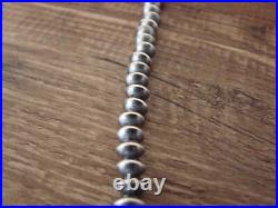Native American Navajo Pearl Sterling Silver Saucer Bead 24 Necklace Jake