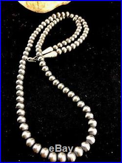 Native American Navajo Pearls 4 mm Sterling Silver Bead Necklace 21 Sale