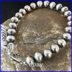 Native American Navajo Pearls 7mm Beads 8 Sterling Silver Bracelet 99978