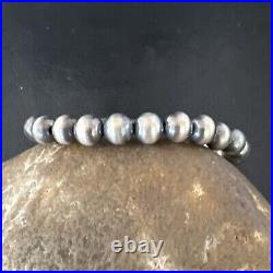 Native American Navajo Pearls 7mm Beads 8 Sterling Silver Bracelet 99978