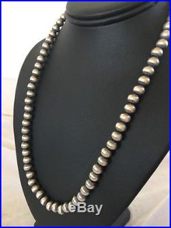 Native American Navajo Pearls 8mm Sterling Silver Bead 23 Necklace 207