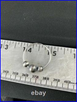 Native American Navajo Pearls Hoop Earrings Sterling Silver 3755