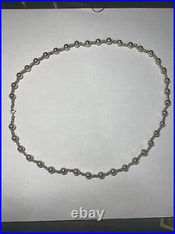 Native American Navajo Pearls Sterling Silver Bead Necklace