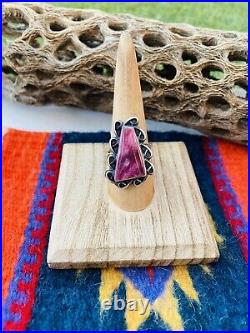 Native American Navajo Purple Spiny And Sterling Silver Ring Size 8