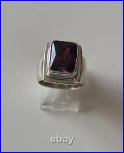 Native American Navajo Ronnie Willie Sterling Silver / Amethyst Ring Size 6