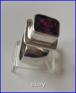 Native American Navajo Ronnie Willie Sterling Silver / Amethyst Ring Size 6