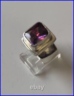 Native American Navajo Ronnie Willie Sterling Silver / Amethyst Ring Size 6