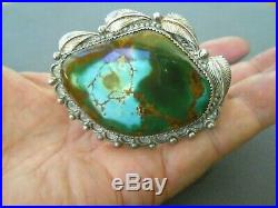 Native American Navajo Royston Turquoise Sterling Silver Cuff Bracelet LR