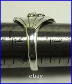 Native American Navajo Signed Sterling Silver Turquoise Bison Ring Size 10.5 144