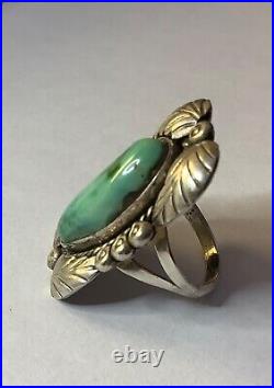 Native American Navajo Sterling Silver 925 Larimar Ring Sz 8