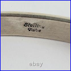 Native American Navajo Sterling Silver Cuff Bracelet Signed Tahe 6.25