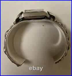 Native American Navajo Sterling Silver Cuff Watch Holder 6.25 Heavy 65g Signed