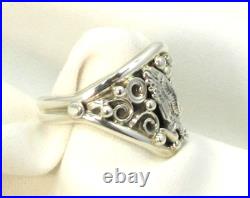 Native American Navajo Sterling Silver Eagle Design Ring Size 14 3/4 Signed #14