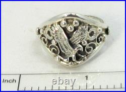 Native American Navajo Sterling Silver Eagle Design Ring Size 14 3/4 Signed #14