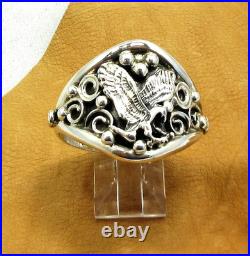 Native American Navajo Sterling Silver Eagle Design Ring Size 14 3/4 Signed #14