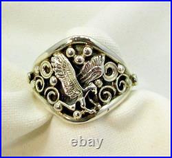 Native American Navajo Sterling Silver Eagle Design Ring Size 15 Signed #36 Native American Navajo Sterling Silver Eagle Design Ring Size 15 Signed #36