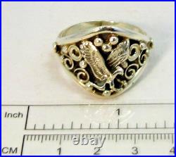 Native American Navajo Sterling Silver Eagle Design Ring Size 15 Signed #36