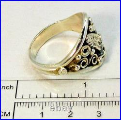 Native American Navajo Sterling Silver Eagle Design Ring Size 15 Signed #36